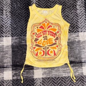 Yellow Graphic Tank Top with Love Design